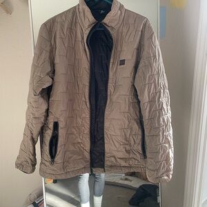 Men's Beige Quilted Jacket